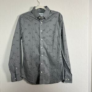 Goodfellow & Co. Men's Grey with Ducks Button Down Shirt Size‎ S Slim